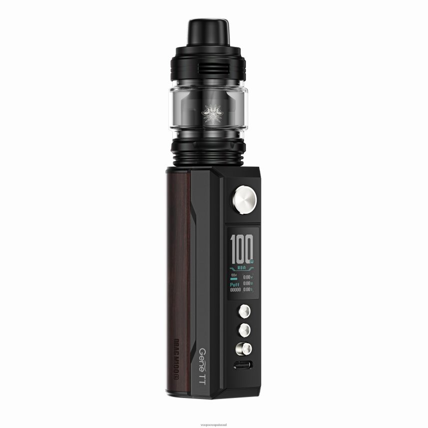 VOOPOO Vape Pen Israel - VOOPOO DRAG M100S מכשיר mod שחור ועץ כהה 882ZTZ274